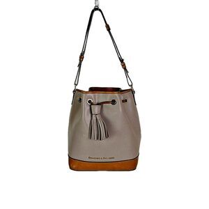 Dooney & Bourke Claremont Bucket Bag Drawstring Beige Tan Vacchetta Leather